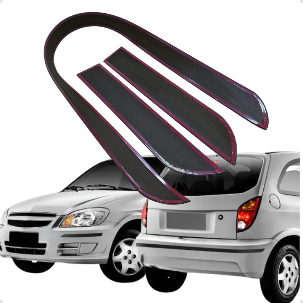 KIT FRISO PARACHOQUE DIANTEIRO E TRASEIRO CELTA 2006 2007 2008 2009 2010 2011 A 2015 AUTO COLANTE