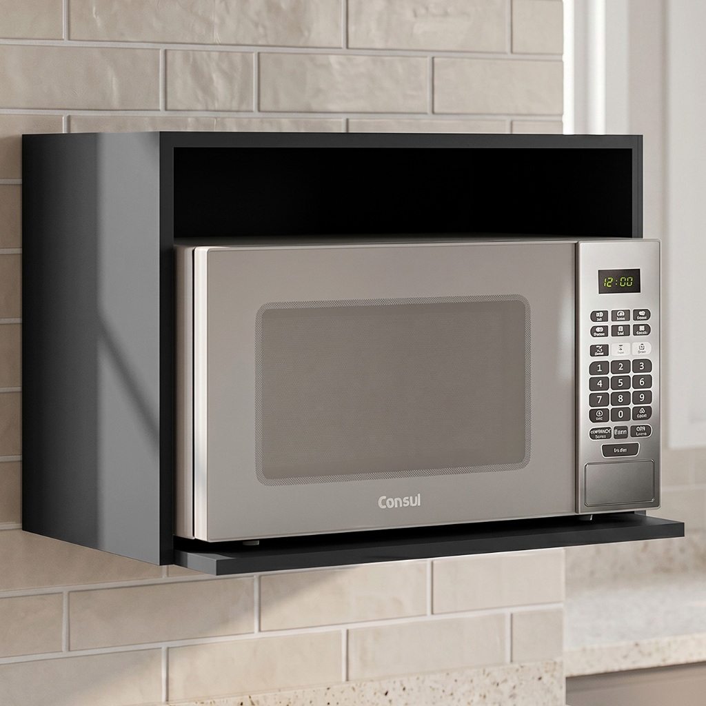 Suporte Micro-ondas Forno 58cm Aéreo Grafite Z44 - Mpozenato