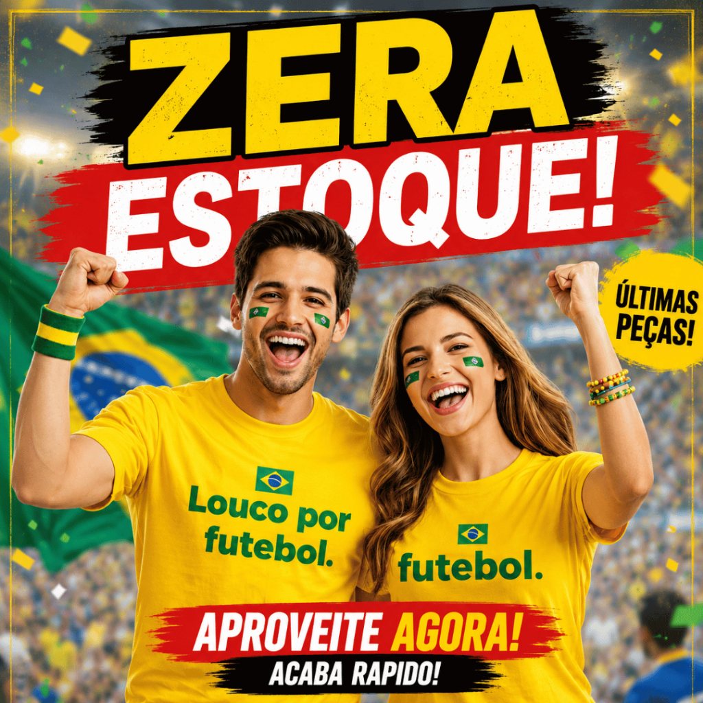 Camiseta Brasil para Casal 100% Algodão Humor Copa do Mundo