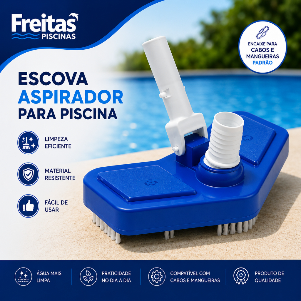 Aspirador Escova Asa Delta Brustec para Piscina | Limpeza Eficiente do Fundo e Cantos 🏊‍♂️✨