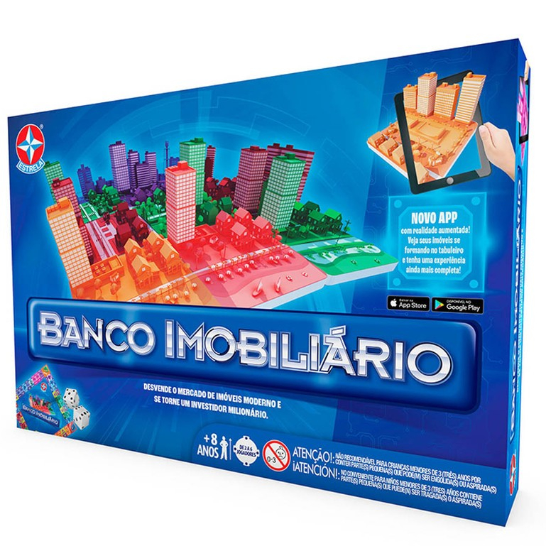 JOGO BANCO IMOBILIÁRIO ESTRELA com aplicativo app brinquedo mesa tabuleiro diversão família - CLÁSSICO GRANDE