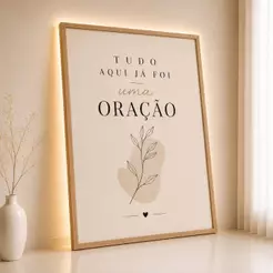 Quadro Decorativo Tudo Aqui Já Foi Uma Oração Frase Religiosa Quarto Sala 1 Peça Luxo