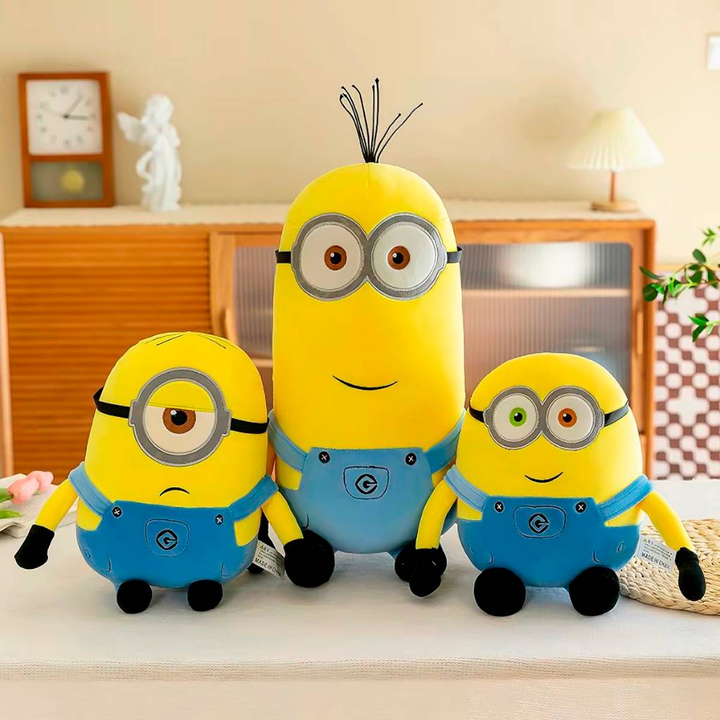 Pelúcia Minions Fofa e Macia para Crianças – Boneco Decorativo e Colecionável -3 Modelos