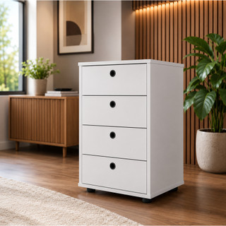 Gaveteiro Organizador de Escritório Home Office 4 Gavetas e Sapatas plásticas Cores