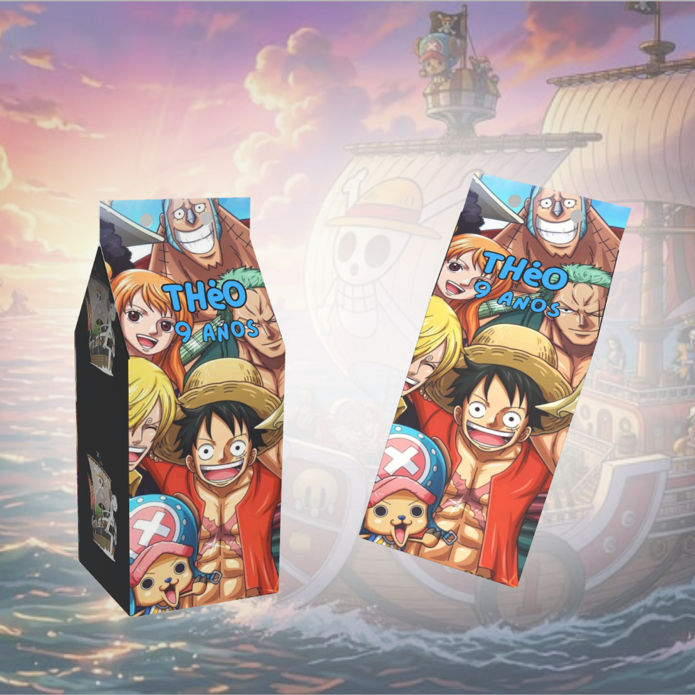 Caixinha MILK SURPERSA Lembrancinha Sacolinha Personalizada One Piece