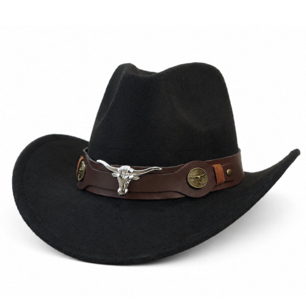 Chapéu Cowboy Vaqueiro em Feltro Ocidental Clássico Unissex Aba Larga Conforto e Estilo Country