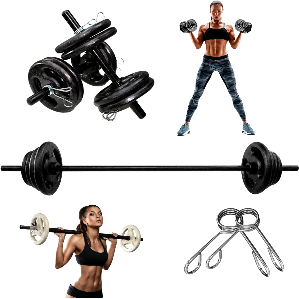 Kit Pump Completo | Barra 1,20m Oca + Barra 40cm + 20kg de anilha embo | fit body presilhas gym