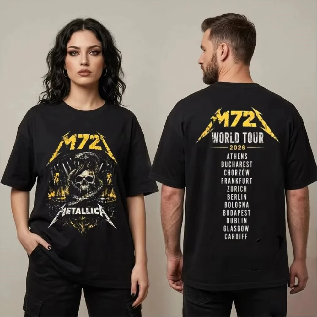 Camiseta Basica e OVERSIZED Metallica M72 Concert Justice For All Rock Metal Grunge Vintage Unissex