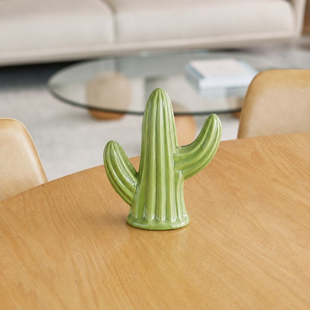Cacto Em Cerâmica Para Decoração Na Cor Verde