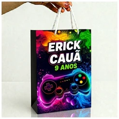 Sacolinha Personalizada Gamer lembrancinhas