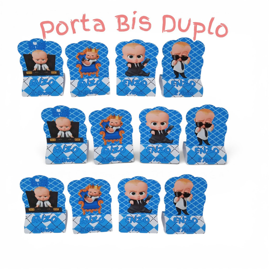 Porta Bis Duplo Personalizado PODEROSO CHEFINHO - Lembrancinha Aniversário Festa Enfeite de Mesa