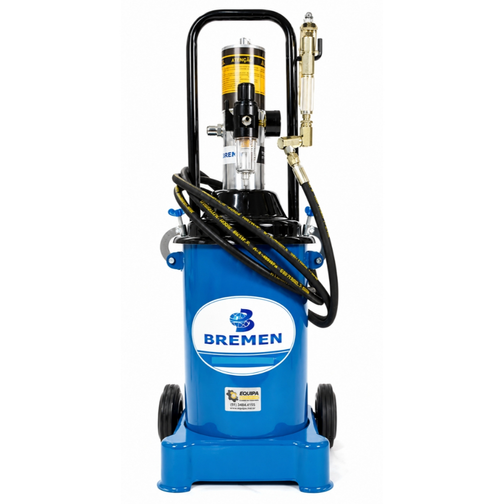 Propulsora Pneumática Graxa 12Kg Bremen 8595 Engraxadeira Profissional Alta Pressão Oficina