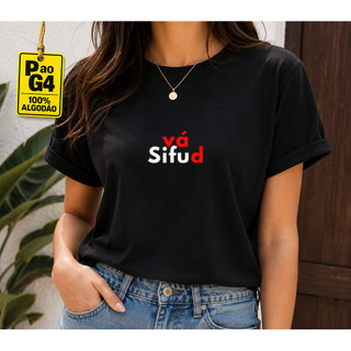 Camiseta Feminina Vá Sifu Estampa Frases 100% Algodão Unisex T-Shirt Casual Streetwear Camisa