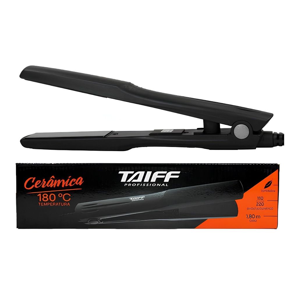 Prancha Cerâmica Taiff Profissional 180° Bivolt Preto JJ