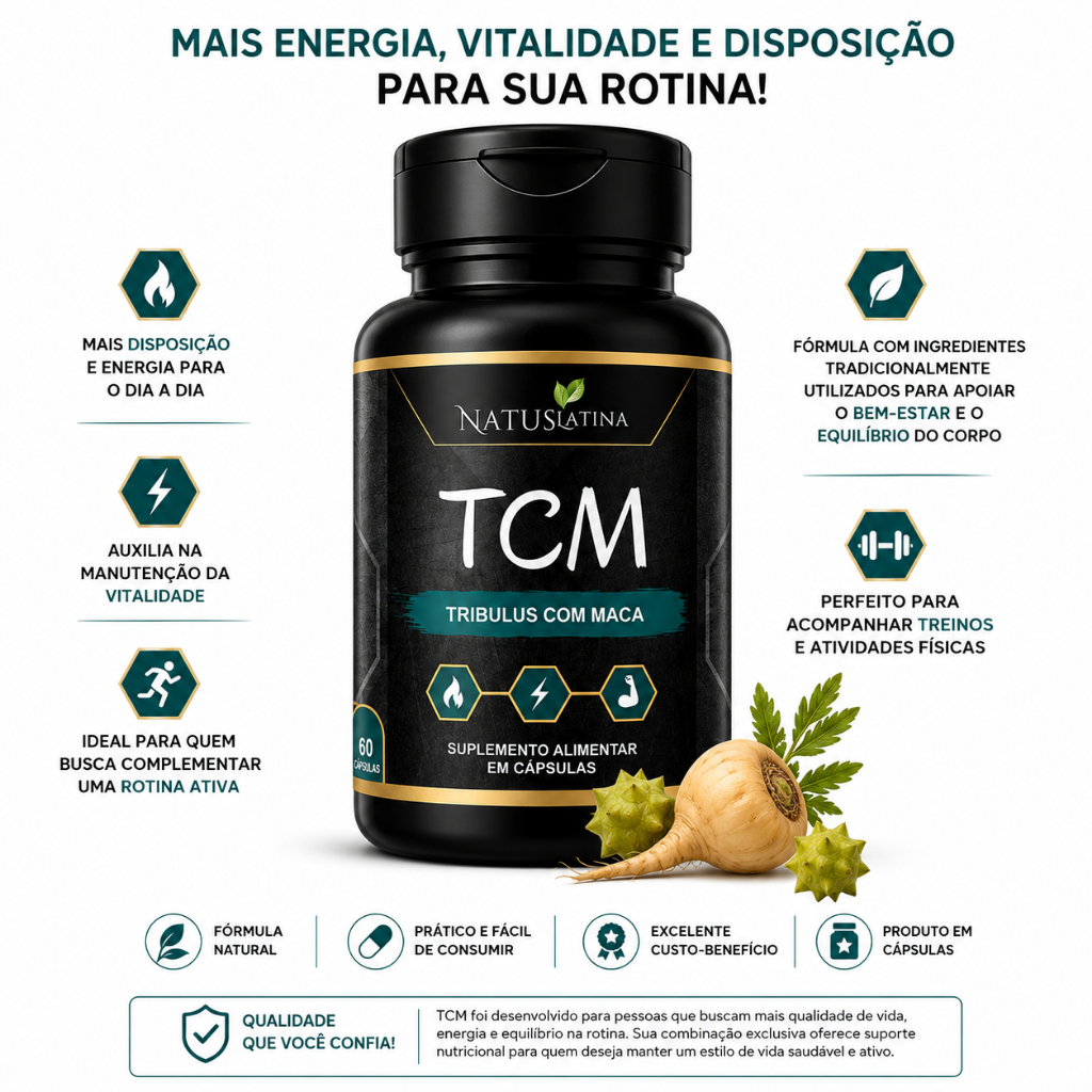 Suplemento completo T-R-I-BU-LL-U-S C/MACA-P 120 Cápsulas 500 mg Força, Saúde e Desempenho Máximo