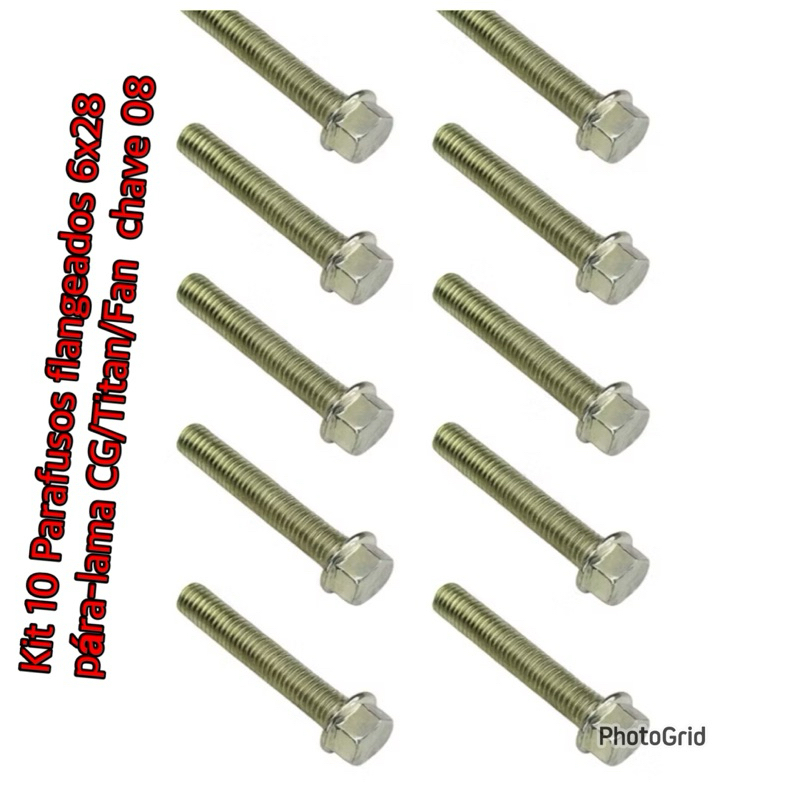 kit de 10 parafusos para paralama da Titan 125/150/160 chave 08