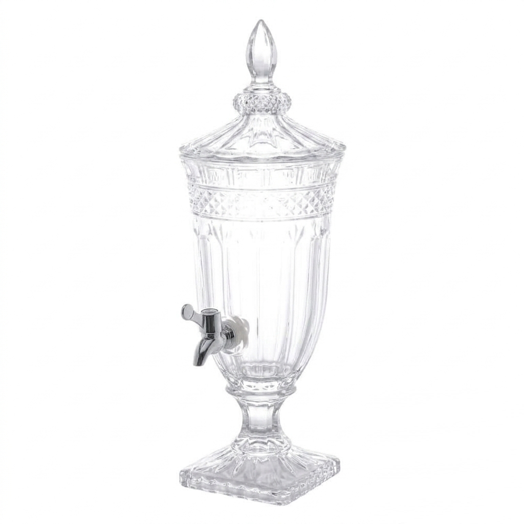 Dispenser Suqueira de Cristal C/Pé e Tampa Brandon Transparente 2 Litros Wolff