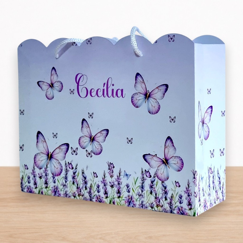 10 Sacolinhas Surpresa M Jardim das borboletas Lembrancinha Personalizada Festa Infantil Com Nome