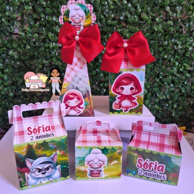 Caixinhas Personalizadas Chapelzinho Vermelho / Lembrancinha /Festa/ Aniversário infantil