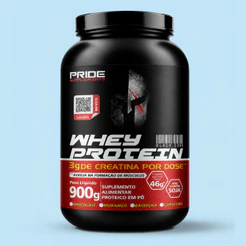 Whey Protein Pride Supplements 900g 46g Proteína* 3g Creatina Sem Soja - Chocolate Morango Baunilha