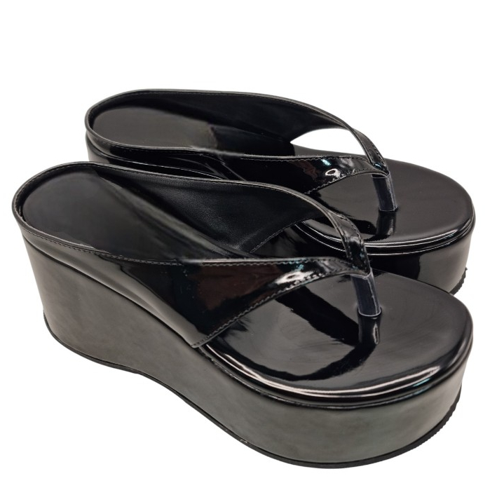 Tamanco Feminino Plataforma Anabela Chinelo Dedo Confortável Salto Alto Leve Casual Moda Tendência