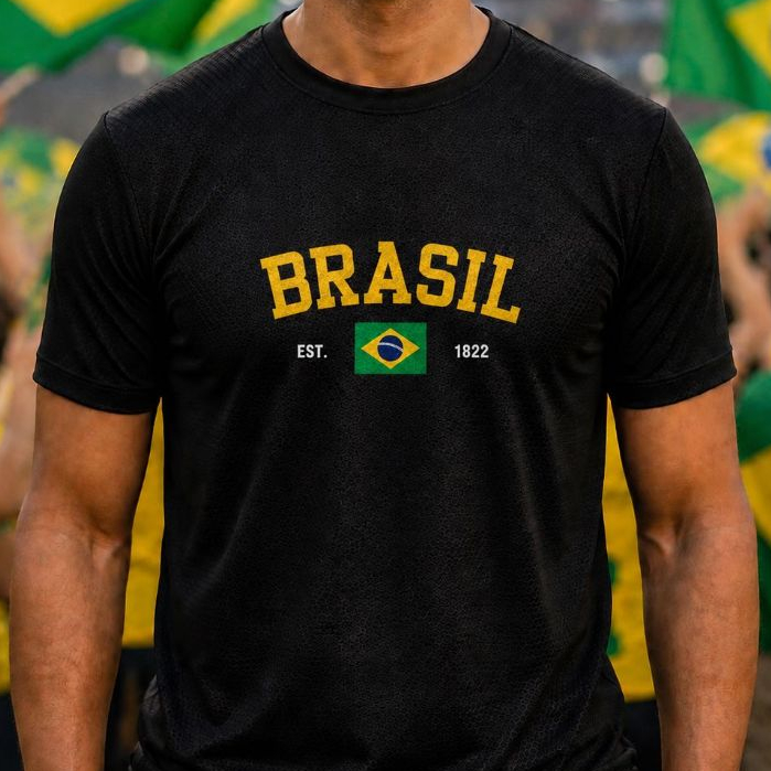 Camiseta Dry fit estampa Brasil Copa do Mundo Torcedor futebol Jogador Respirável Camisa Treino Leve Academia Crossfit