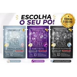 Pó Descolorante Probelle Ultra Blond Ametista ou Perolado 50g Alta Performace Profissional