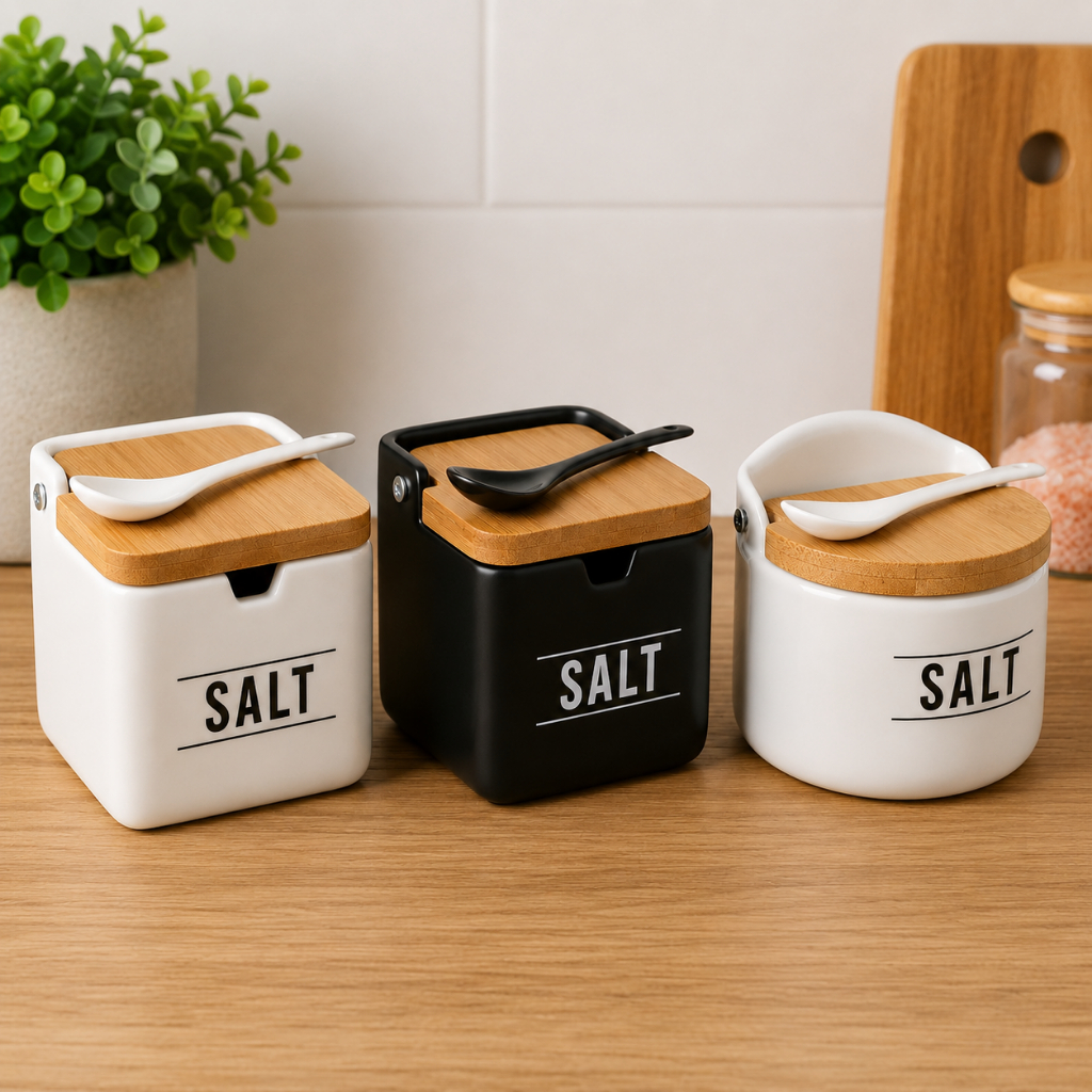 Saleiro Premium Porcelana E Bambu Manhattan Hauskraft