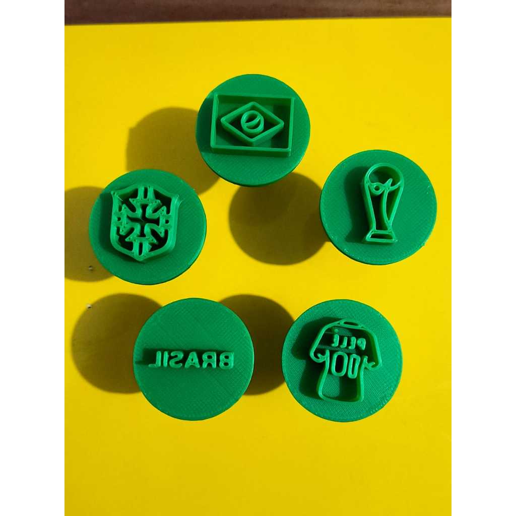 Carimbo para Brigadeiro Copa do Mundo Brasil | Kit 5 Modelos | Doces Decorados | Impressão 3D