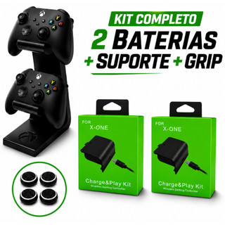 Kit 2 Bateria para Controle Xbox One Fat Series S + Suporte Controle