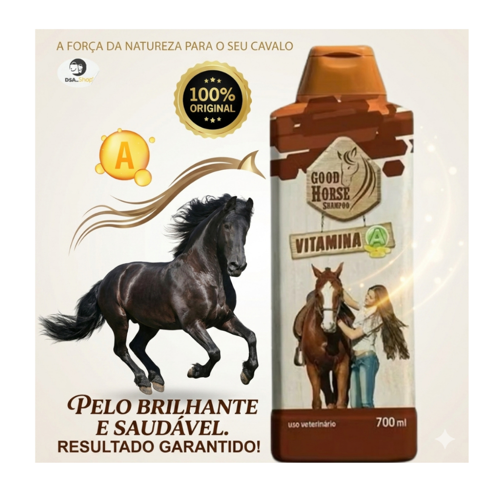 Shampoo Para Cavalo Good Horse  Com Vitamina A 700ml Original Fortalecimento Crescimento Brilho