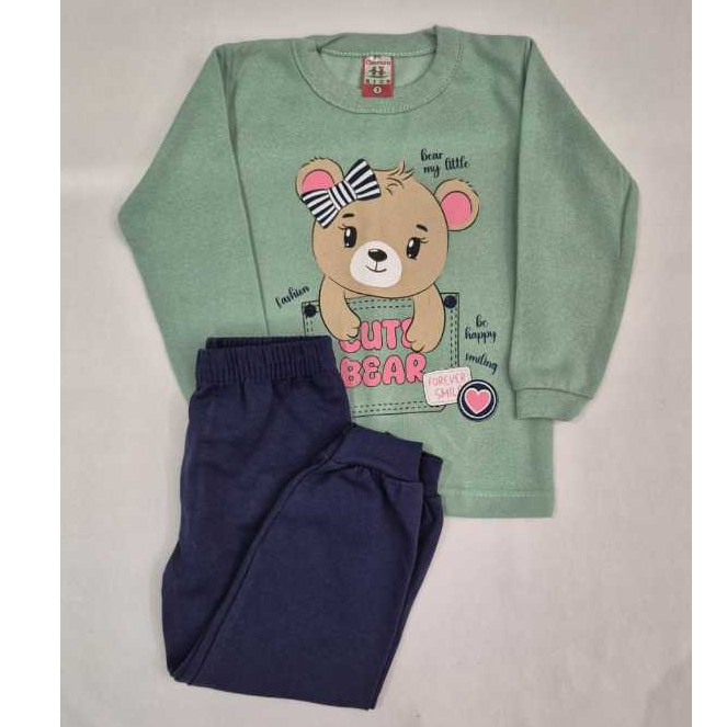 Conjunto inverno menina Infantil Tamanho 3 - Moletom Cleomara Kids