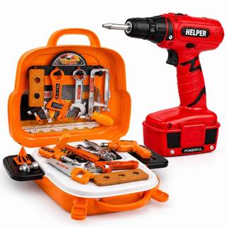 Kit Maleta Ferramentas Infantil Com Vários Acessórios e Furadeira Brinquedo Menino