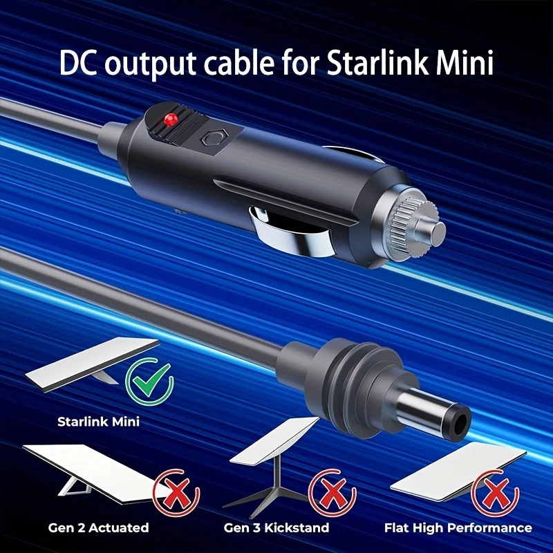 Cabo De Alimentação Veicular Starlink Mini 12V/24V Com 2 Metros De Comprimento. · foto 2