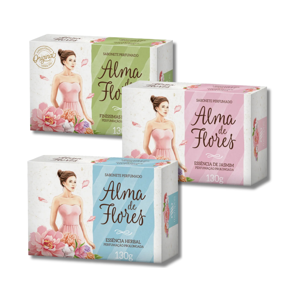 Sabonete Em Barra Alma De Flores 130g - Pack C/03