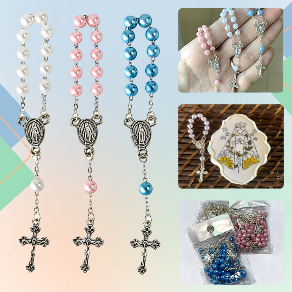 Kit 10/20/30/40/50 Mini Terços Prata Para Lembrancinhas