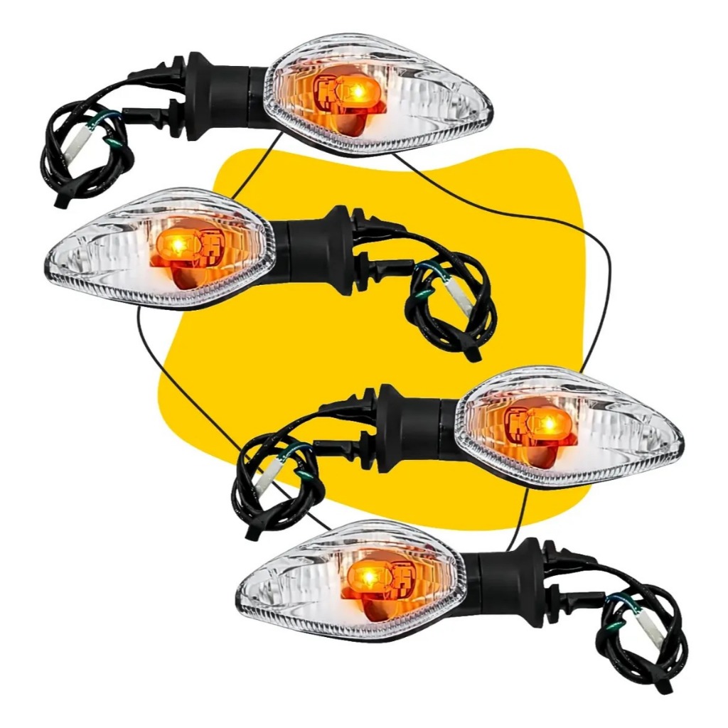 kit jogo 4 Piscas Seta Titan Fan Start 160 2025 2026 com Lâmpada chicote e Conector