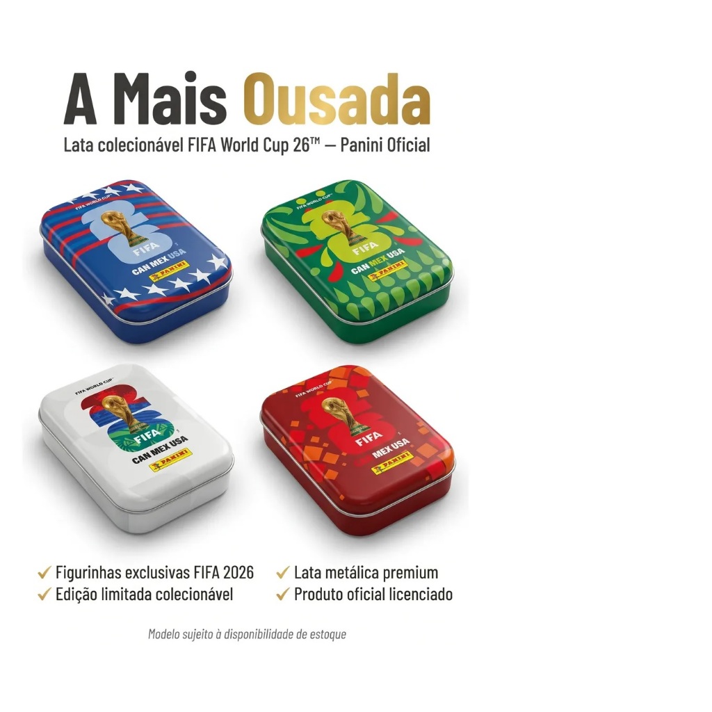 Lata para Figurinhas da Copa do Mundo 2026 1 Unidade
