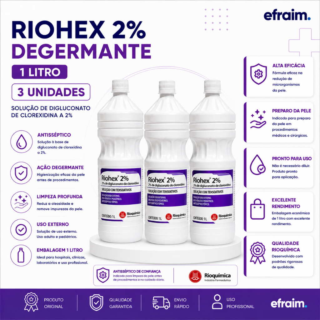Clorexidina Degermante 2% 3 Litros Riohex - Rioquimica