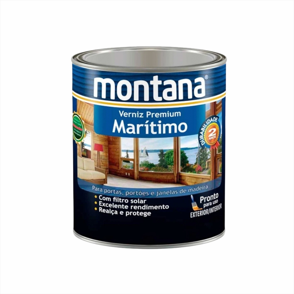 Verniz Montana Acabamento Brilhante Acetinado e Fosco Para Madeiras 900ml Seca R