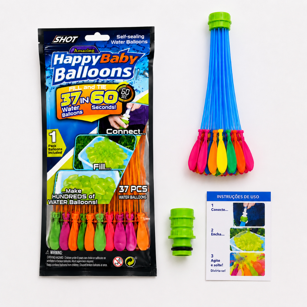 Balão De Água Guerra De Bexiga Splash Ball 3 Pacotes com 37 Bexigas Cada