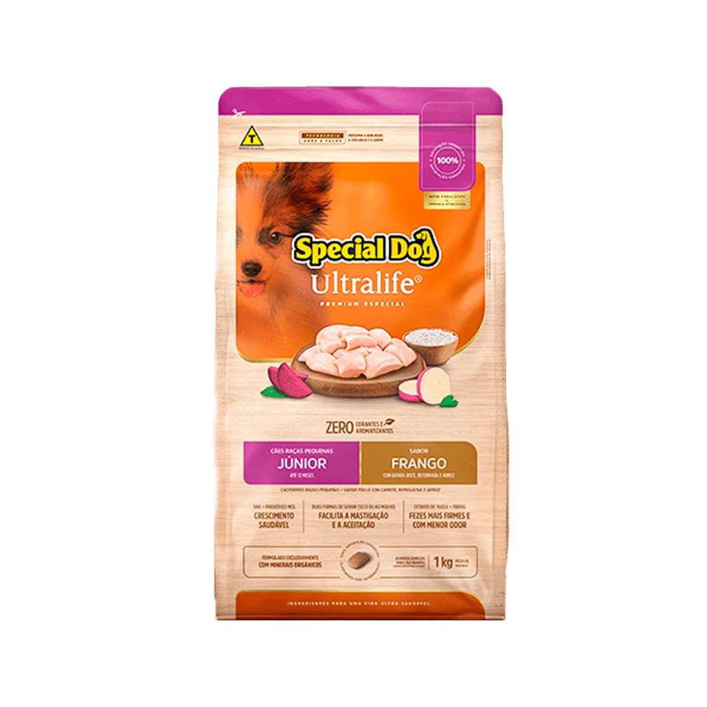 Ração Cães Special Dog Ultralife Junior Raças Pequenas Frango e Arroz 1kg — imagem 2 de 2