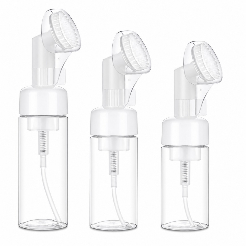 Frasco Pump Limpeza 100/120/150ml Espumador Com Escova De Silicone Para Limpeza Facial Skin Care