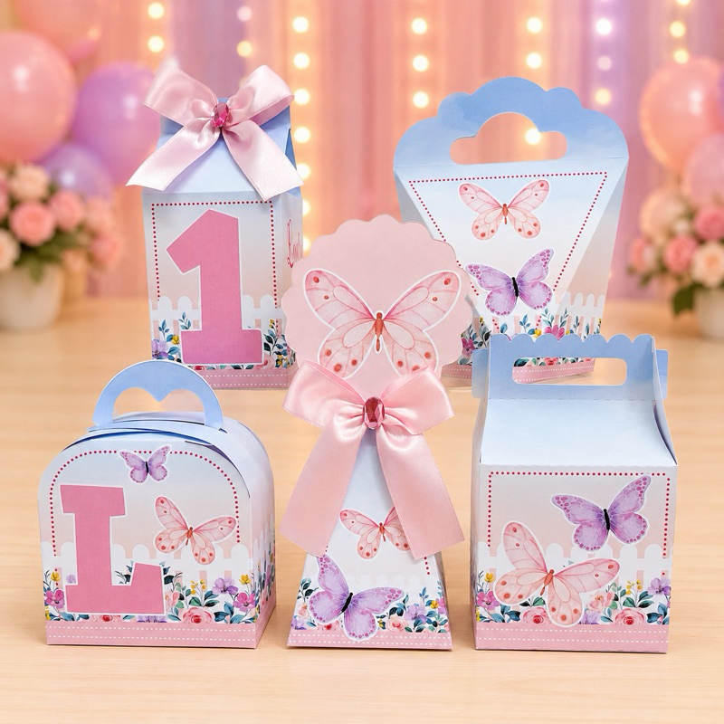 Kit Festa Jardim das Borboletas Caixinhas para festa infantis lembrancinhas de aniversario mimos decoração personalizado