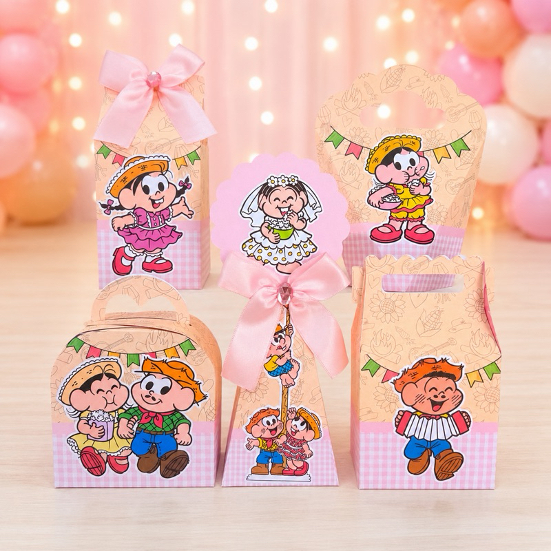 Kit Festa Arraiá da Mônicaa São João Caixinhas para festa infantis lembrancinhas de aniversario mimos decoração personal