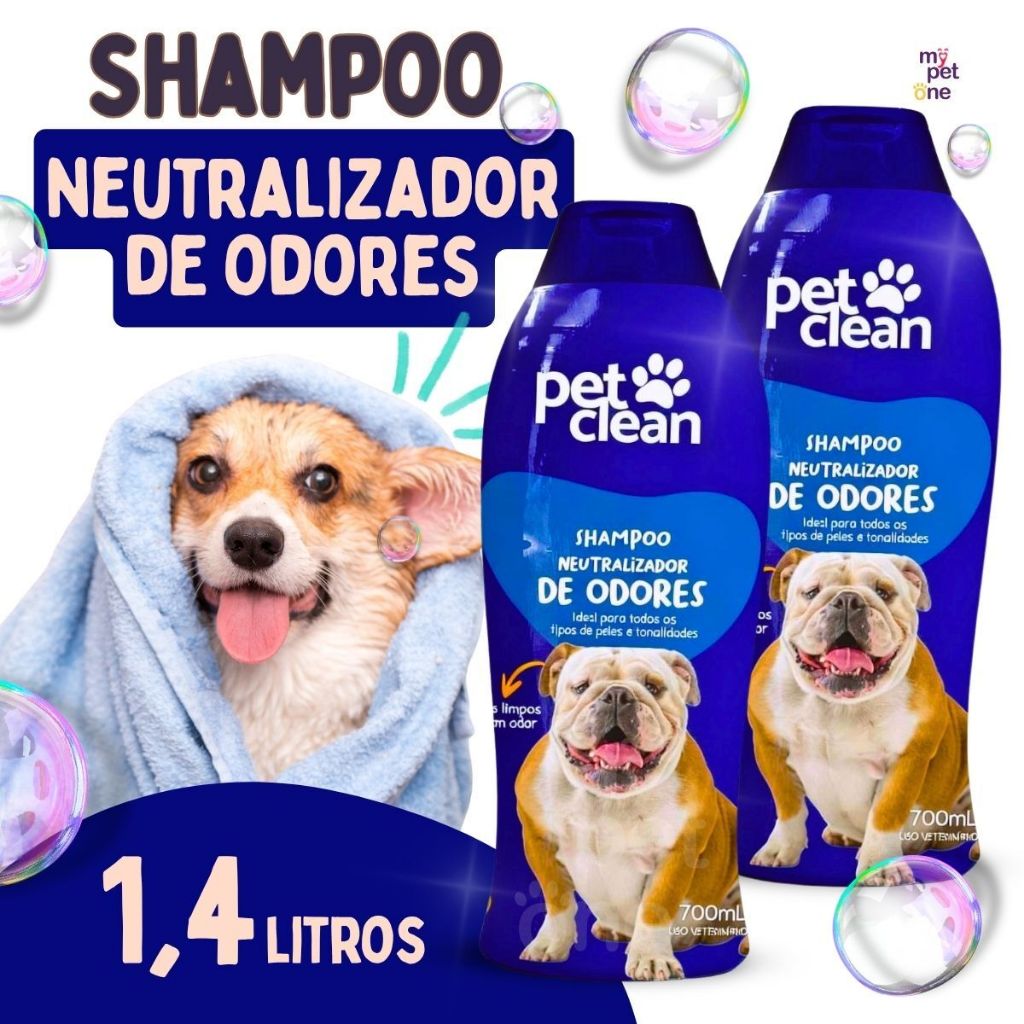 2 Shampoo Neutralizador de Odores Pet Clean 700ml
