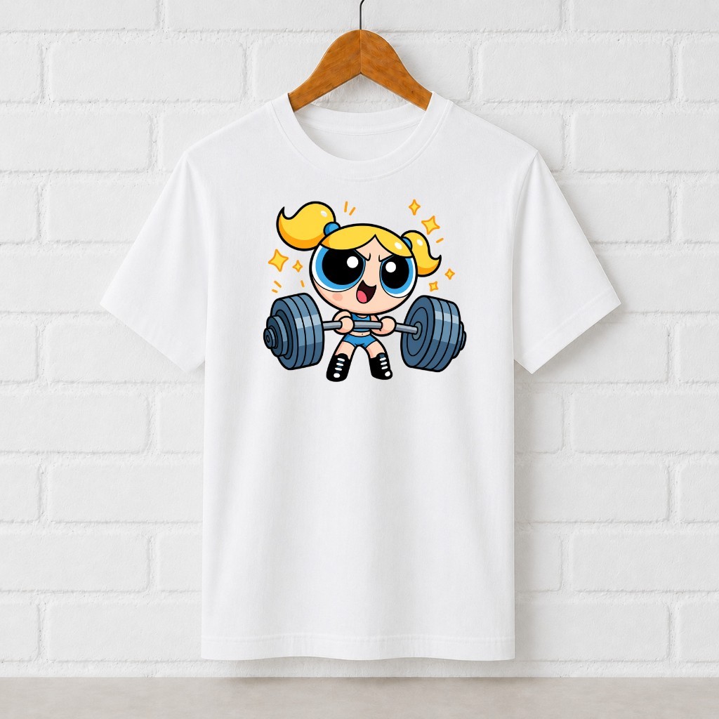 Camiseta Feminina Estampada Menina Fitness Super Poderosas Lindinha Academia Treino Confortável