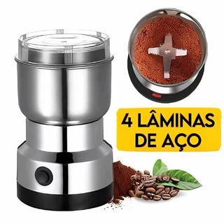 Moedor de especiarias elétrico 110V/220V, com 4 lâminas de aço inoxidável, para uso domés…