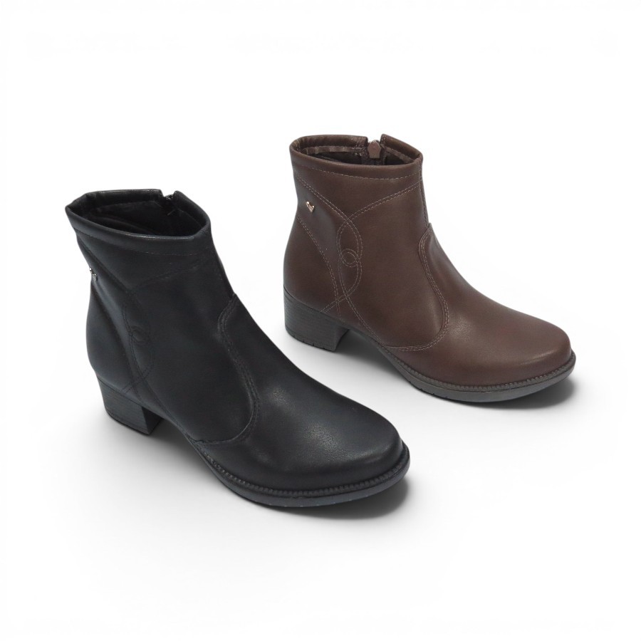 Bota Feminina Mississipi Cano Curto Confortável Salto Bloco J0783