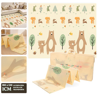 Tapete Infantil de Atividades 180 x 120 x 1cm Dupla Face Urso Tatame Térmico para Bebe Em…